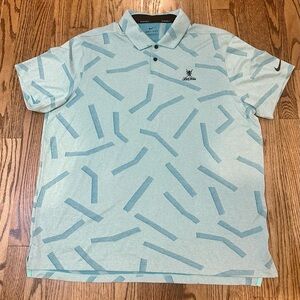 Nike Men's Polo Shirt in Light Blue and Teal